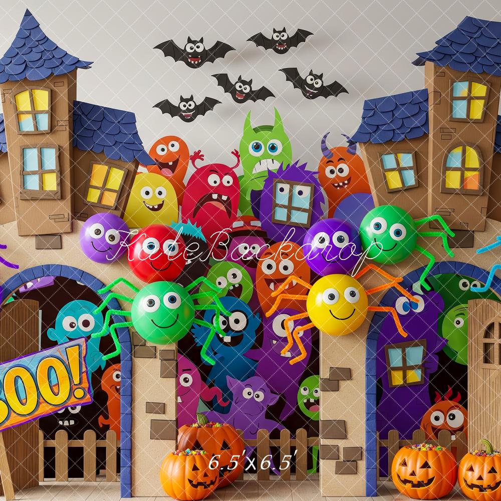 Kate Halloween Schloss Bunte Monster Hintergrund Entworfen von Patty Roberts