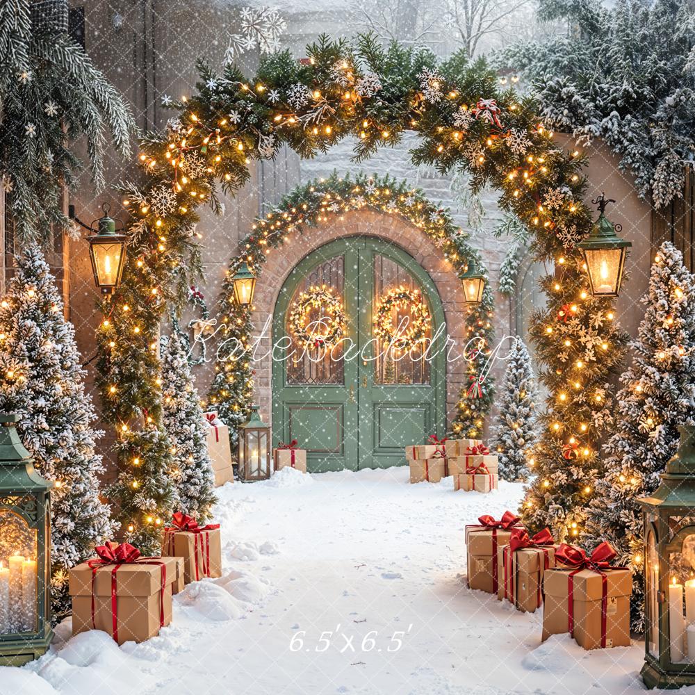 Kate Weihnachten Torbogen Geschenke Schnee Hintergrund Entworfen von Emetselch - Kate Backdrop.de