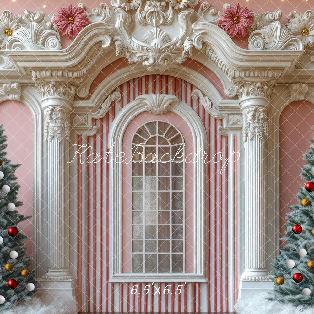 Kate Weihnachten Tannen Bäume Barock Rosa Hintergrund Entworfen von Mini MakeBelieve - Kate Backdrop.de