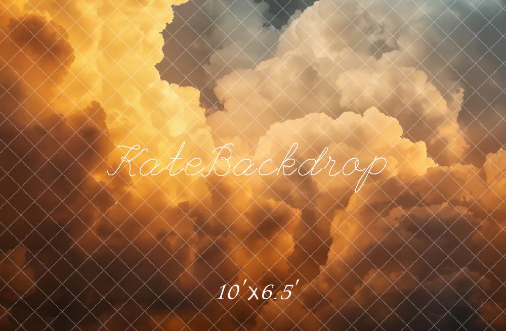 Kate Wolken Abstrakte Textur Orange Fleece Hintergrund Entworfen von Emetselch - Kate Backdrop.de