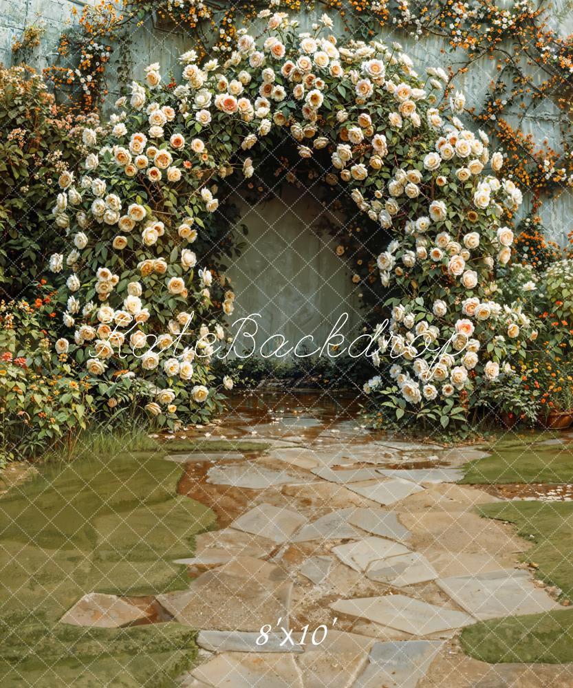 Kate Hochzeit Blumenbogen Steinweg Vintage Hintergrund Entworfen von Emetselch