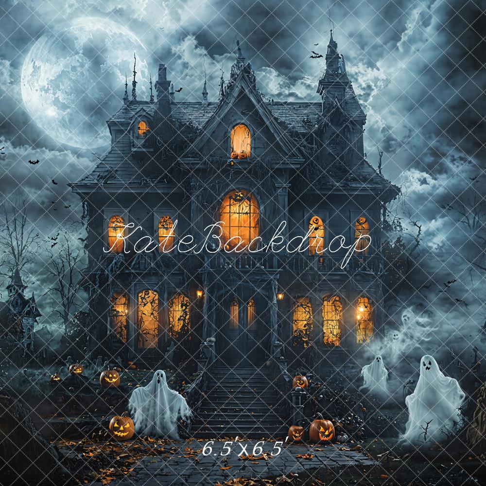 Kate Halloween Spukhaus Geister Kürbisse Hintergrund Entworfen von Emetselch
