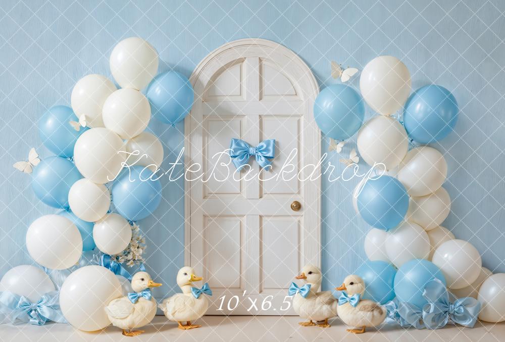 Kate Neugeborenes Tür Ballons Blau Fleece Hintergrund Entworfen von Emetselch