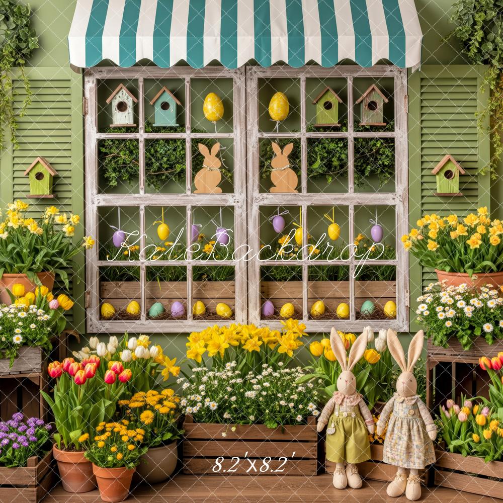 Kate Ostern Fenster Blumen Pastell Hintergrund Entworfen von Patty Roberts