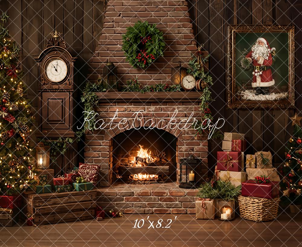 Kate Weihnachten Kamin Geschenke Vintage Hintergrund Entworfen von Emetselch - Kate Backdrop.de
