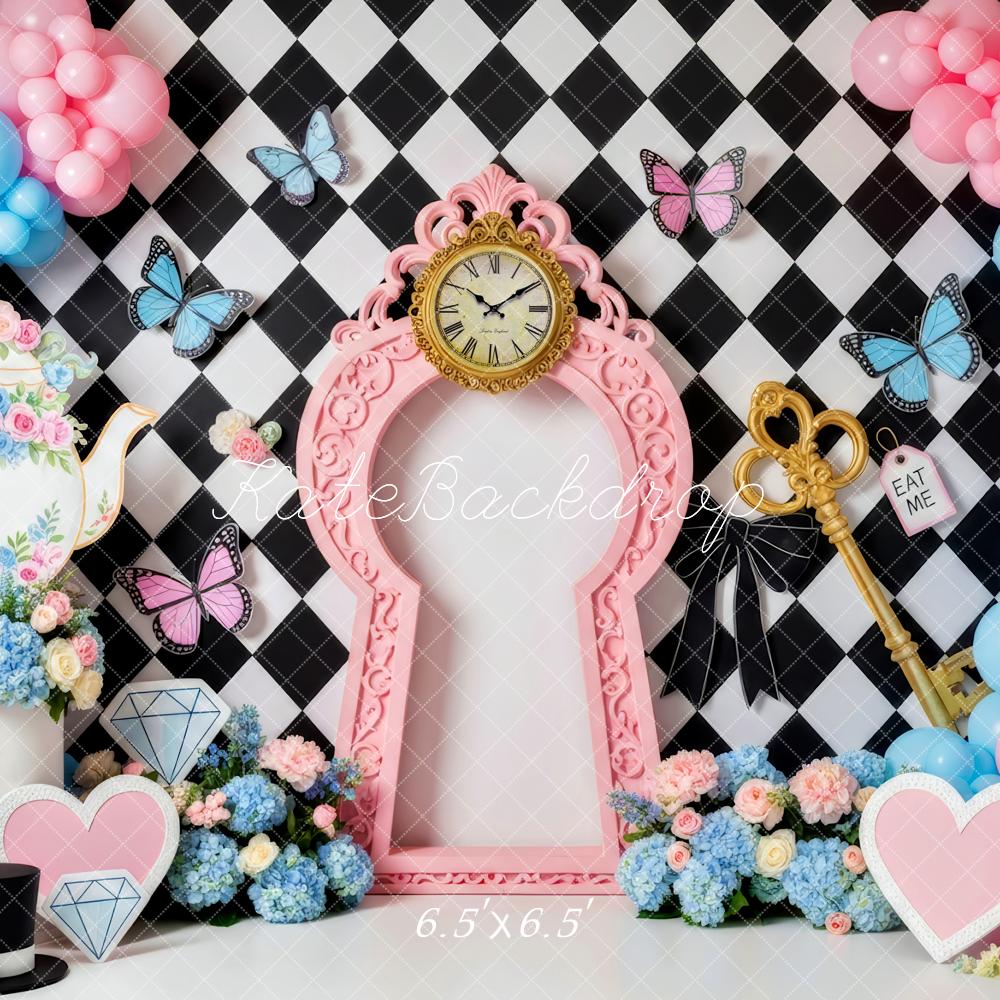 Kate Alice Thema Uhr Ballons Pastell Hintergrund Entworfen von Patty Roberts