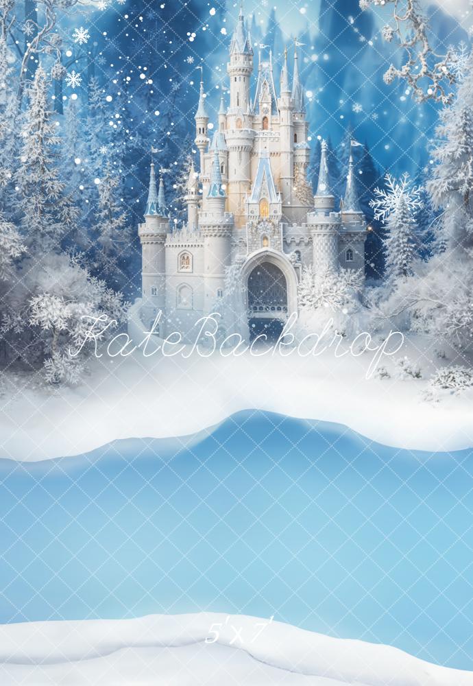 Kate Winter Schloss Wald Schnee Hintergrund Entworfen von Emetselch - Kate Backdrop.de