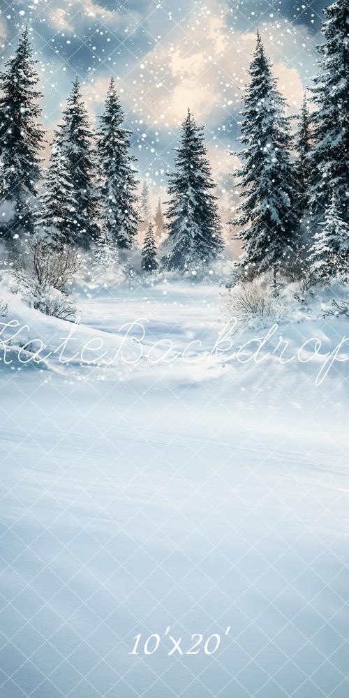Kate Winter Tannen Schnee Landschaft Hintergrund Entworfen von Emetselch