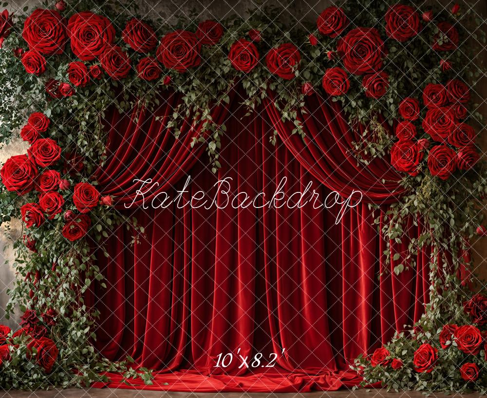 Kate Hochzeit Rote Rosen Vorhang Hintergrund Entworfen von Emetselch - Kate Backdrop.de