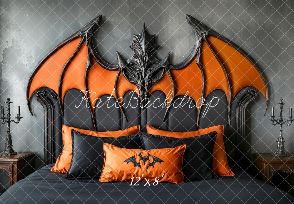 Kate Halloween Kopfteil Fledermaus Gothic Fleece Hintergrund Entworfen von Emetselch - Kate Backdrop.de