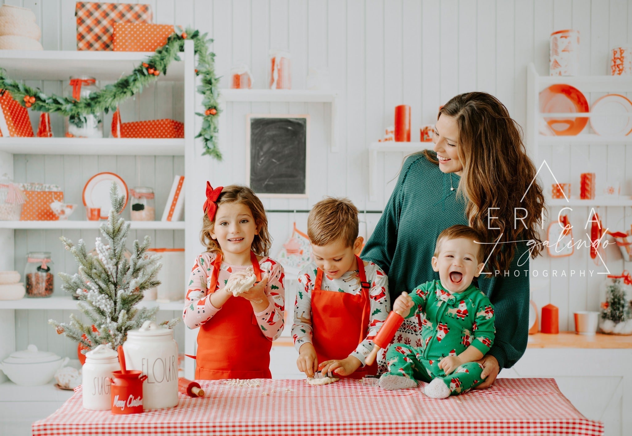 Kate Weihnachten Küche Weiß Wand Fleece Hintergrund