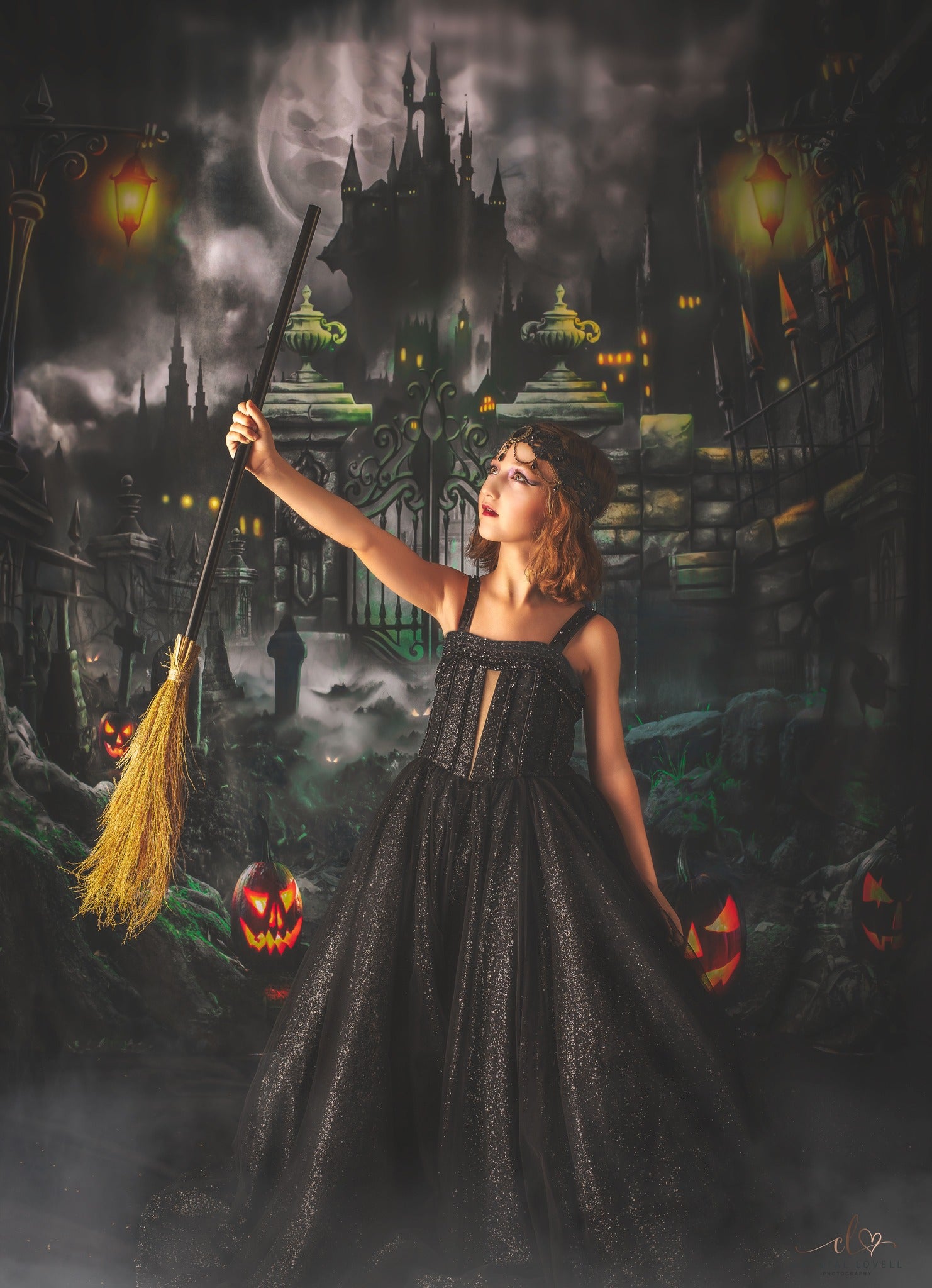 Kate Halloween Hintergrund Nacht Schloss für Fotografie