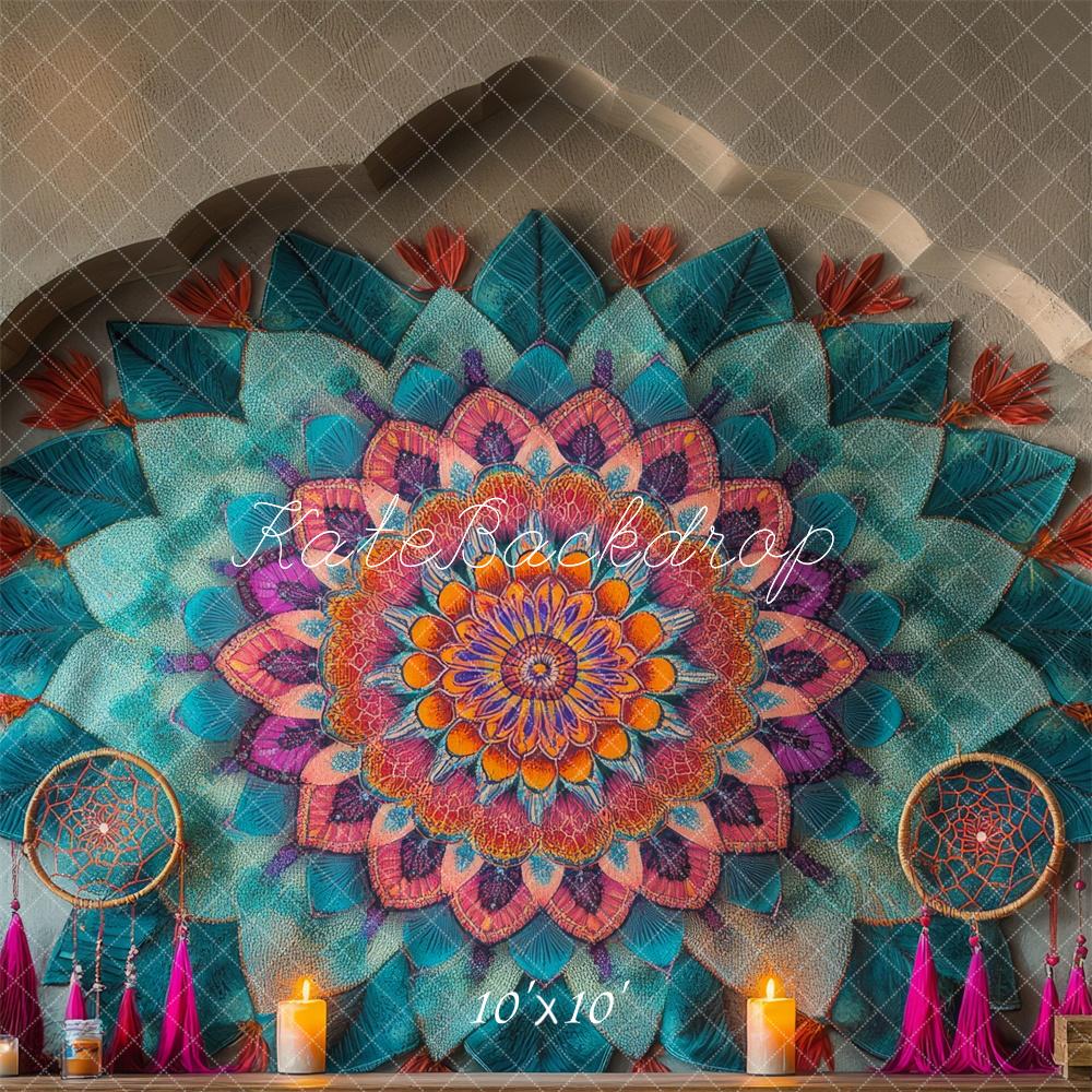 Kate Boho Mandala Traumfänger Kerzen Hintergrund Entworfen von Mini MakeBelieve