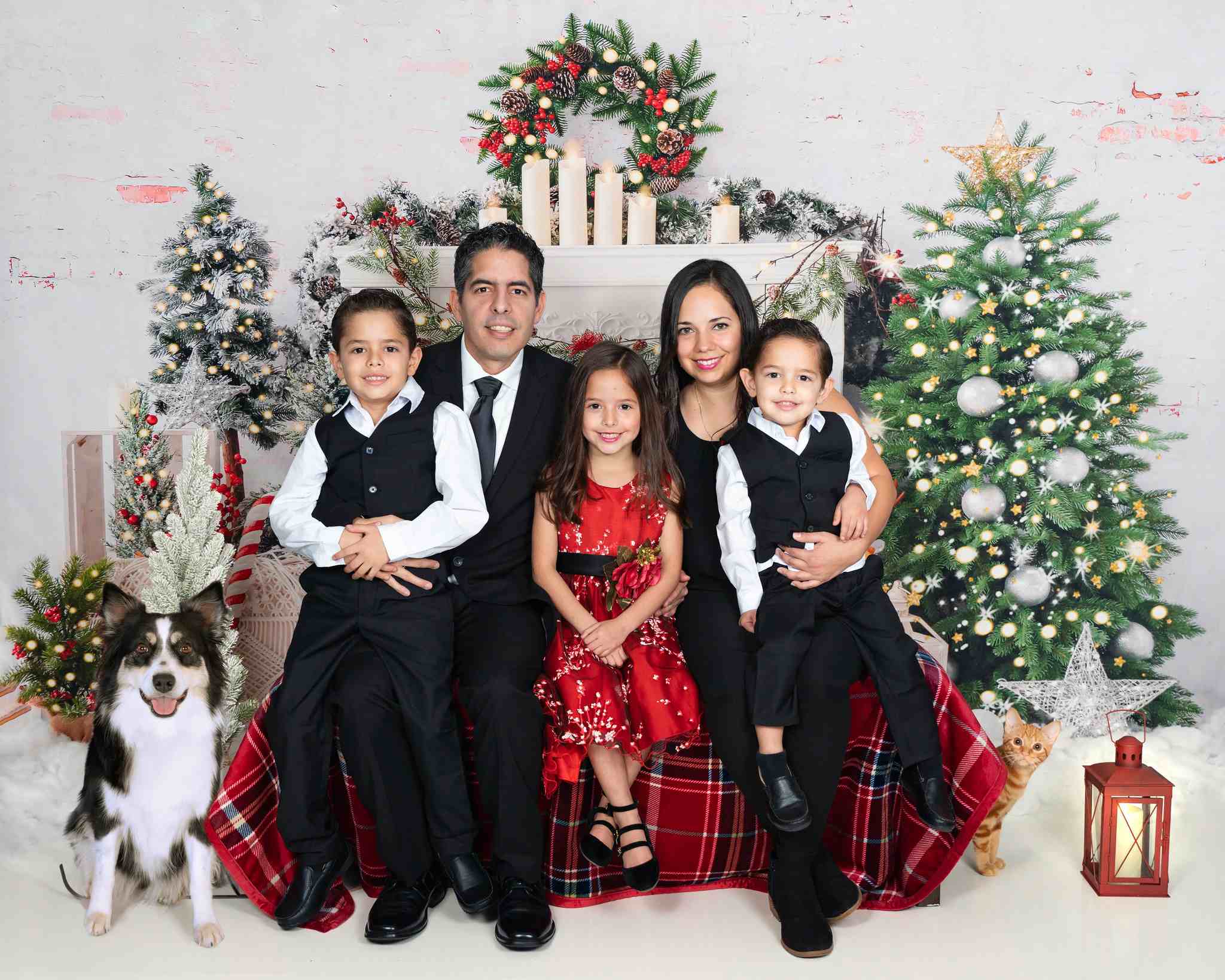 Kate Weihnachten Baum Elch Ziegel Kamin Hintergrund von Emetselch - Kate Backdrop.de