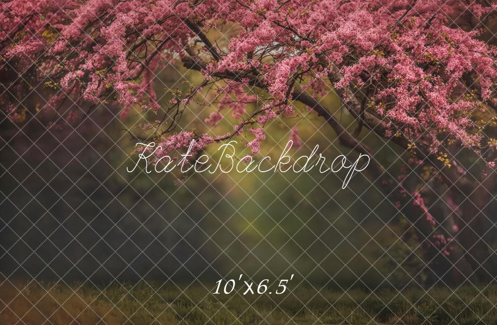 Kate Frühling Blühender Baum Rosa Fleece Hintergrund Entworfen von Emetselch