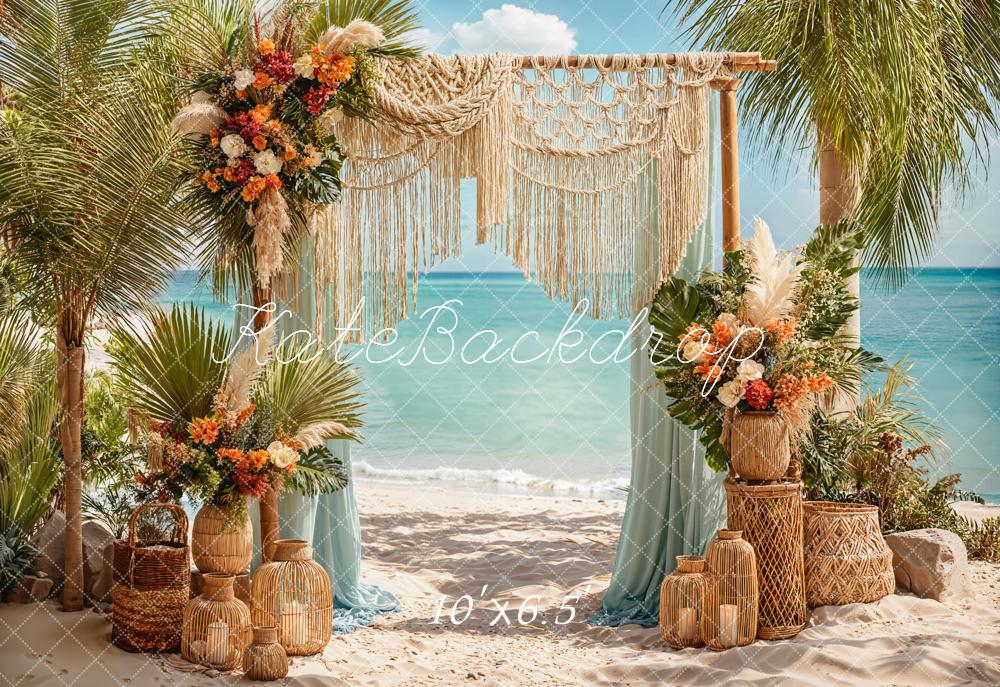 Kate Boho Hochzeit Strand Makramee Fleece Hintergrund Entworfen von Emetselch