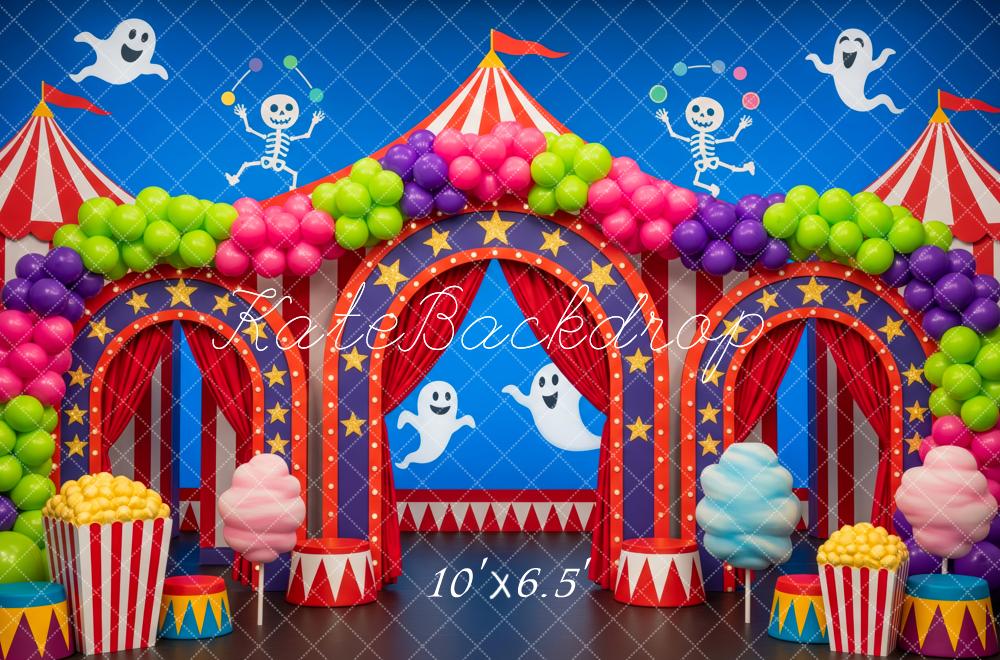 Kate Halloween Zirkus Ballons Bunt Hintergrund Entworfen von Patty Roberts