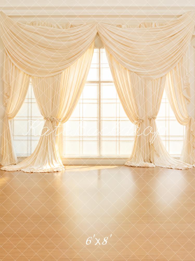 Kate Eleganz Fenster Gardinen Beige Hintergrund Entworfen von Emetselch - Kate Backdrop.de