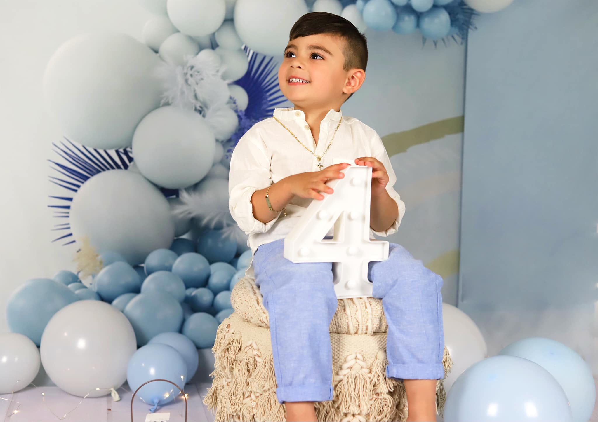 Kate Boho Ballons Fleece Hintergrund Blau Entworfen von Uta Mueller - Kate Backdrop.de