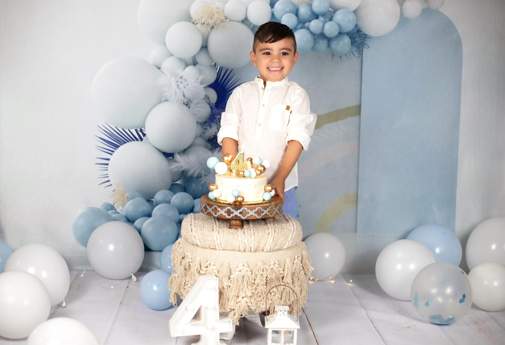 Kate Boho Ballons Fleece Hintergrund Blau Entworfen von Uta Mueller - Kate Backdrop.de