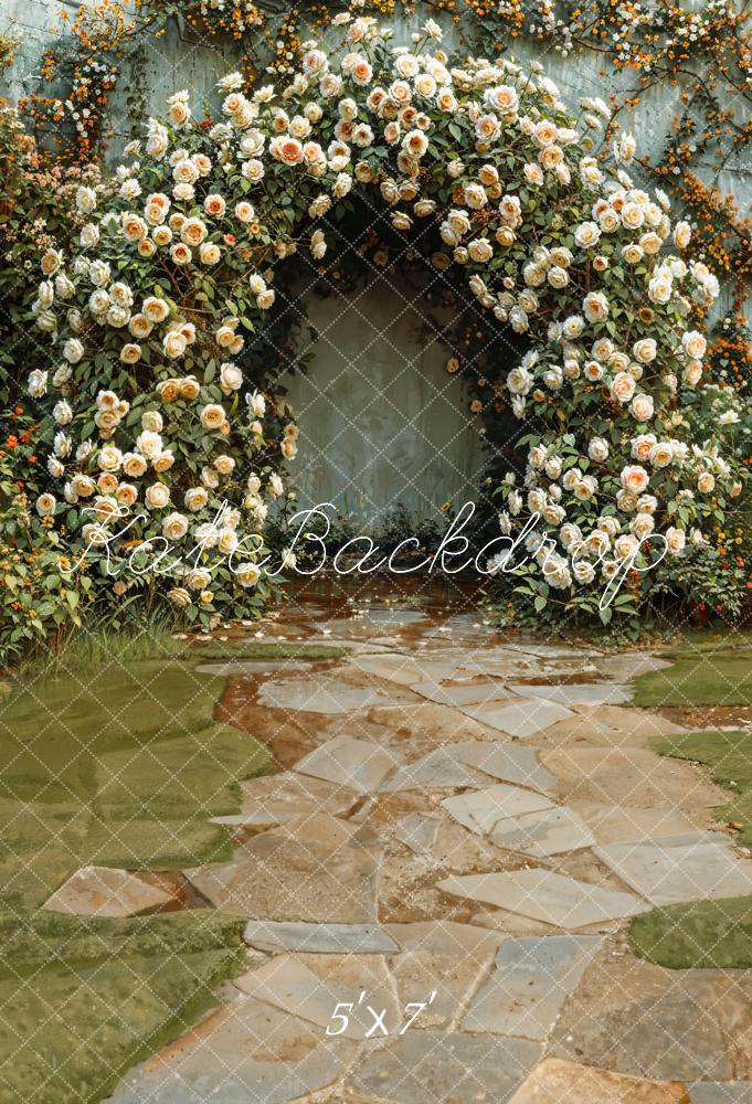 Kate Hochzeit Blumenbogen Steinweg Vintage Hintergrund Entworfen von Emetselch
