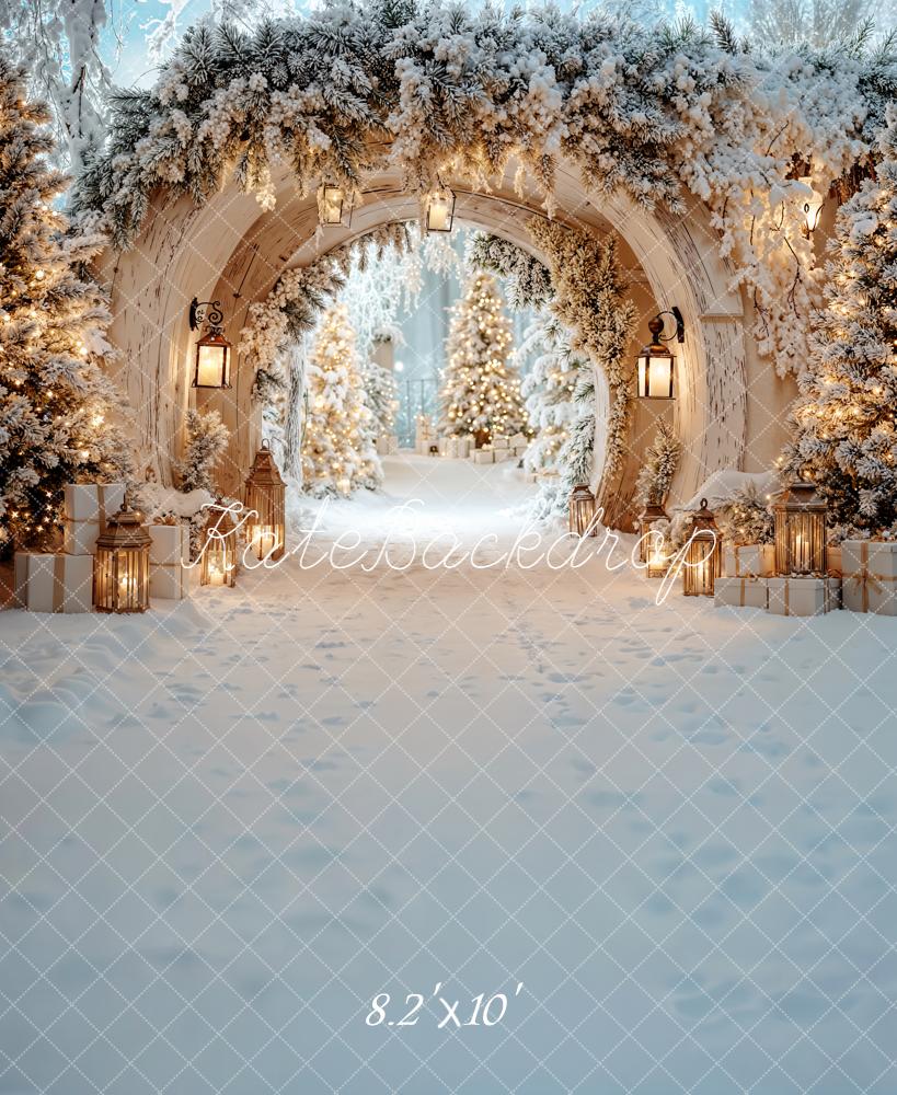 Kate Weihnachten Winter Torbogen Schnee Hintergrund Entworfen von Emetselch - Kate Backdrop.de