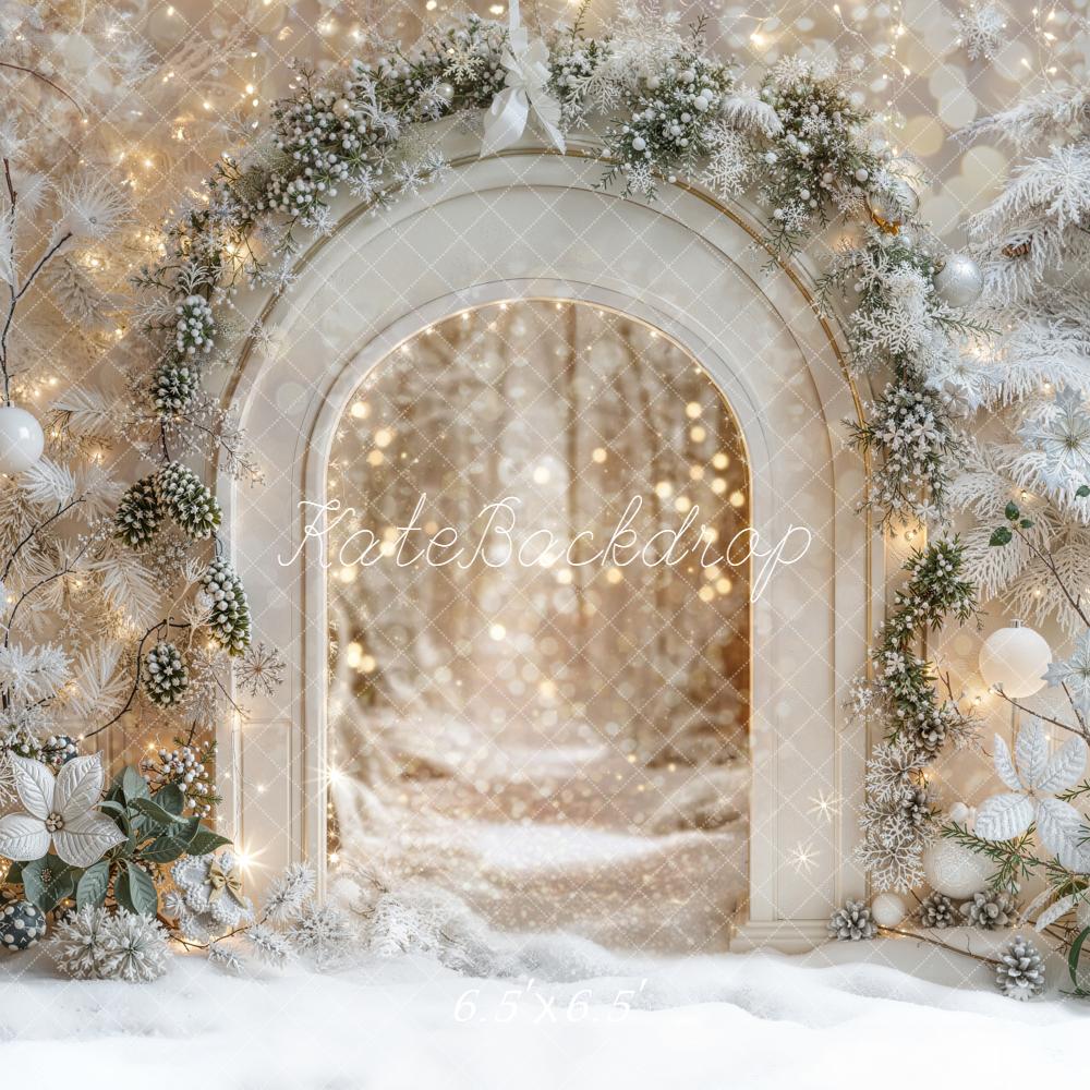 Kate Weihnachten Bogen Weiß Winterwald Hintergrund Entworfen von Emetselch - Kate Backdrop.de