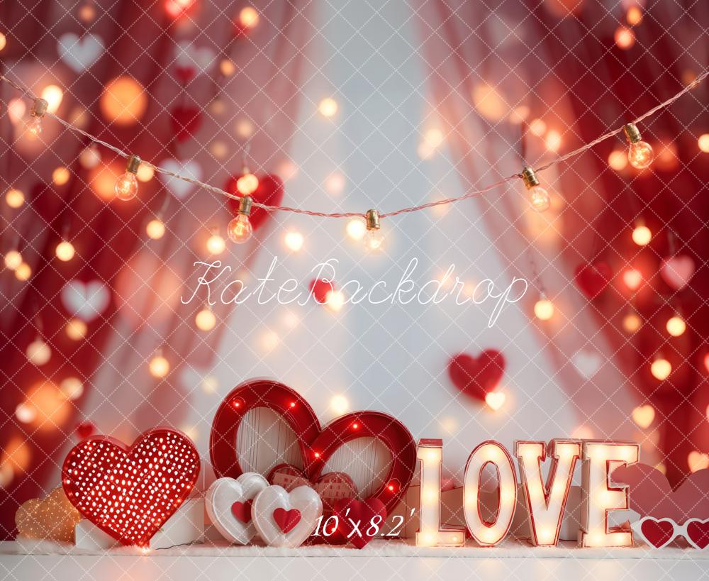 Kate Valentinstag Liebe Herzen Rot Fleece Hintergrund Entworfen von Emetselch