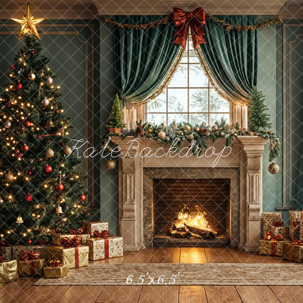 Kate Weihnachten Baum Kamin Geschenke Hintergrund Entworfen von Emetselch