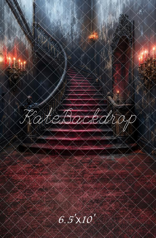 Kate Halloween Prunktreppe Kerzen Gothic Hintergrund Entworfen von Emetselch - Kate Backdrop.de