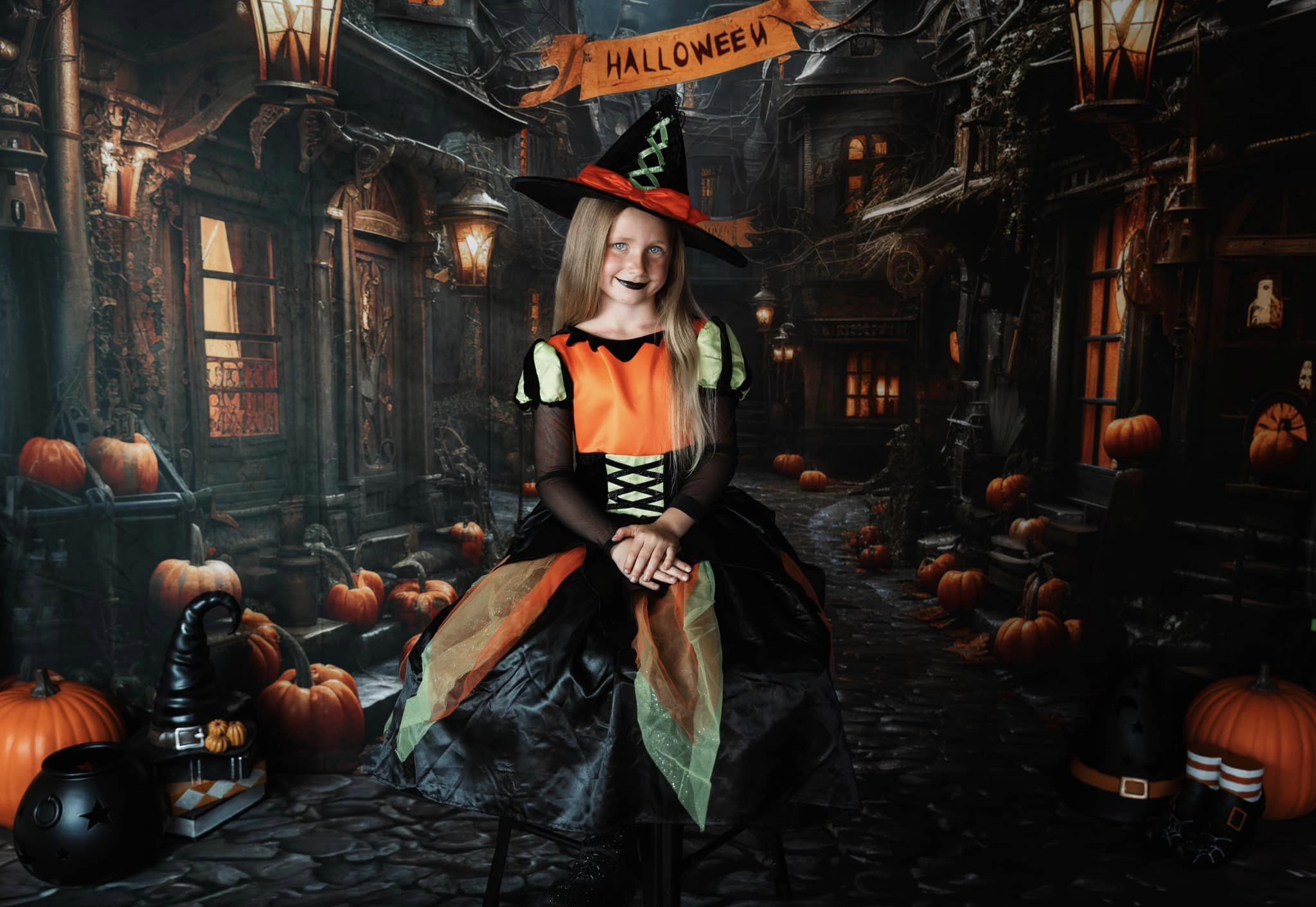 Kate Halloween Straße Kürbis Hintergrund von Emetselch