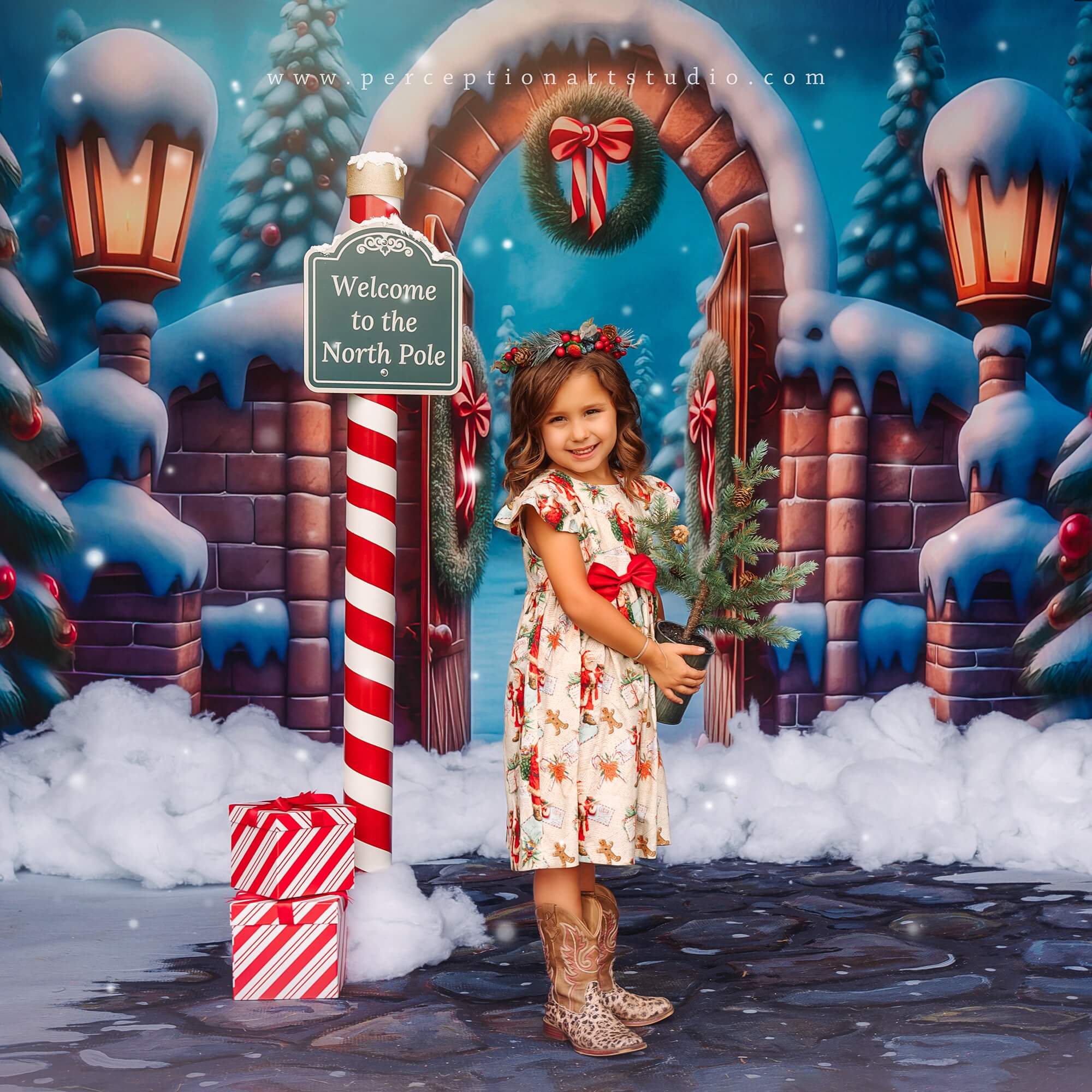 Kate Weihnachten Winter Urlaub Tor Hintergrund von Candice Compton