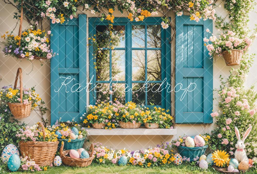 Kate Ostern Fenster Blumen Pastell Fleece Hintergrund Entworfen von Emetselch