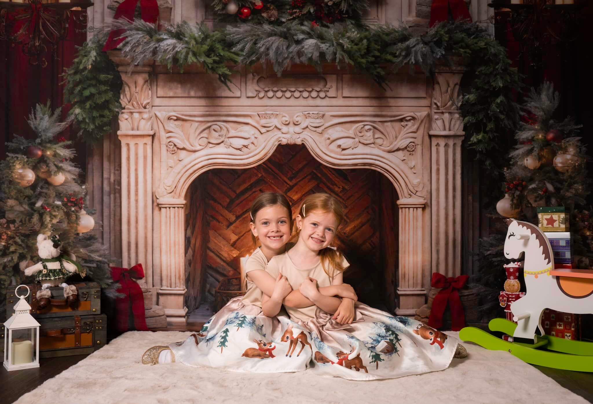 Kate Weihnachten Kamin Rot Hintergrund von Emetselch - Kate Backdrop.de