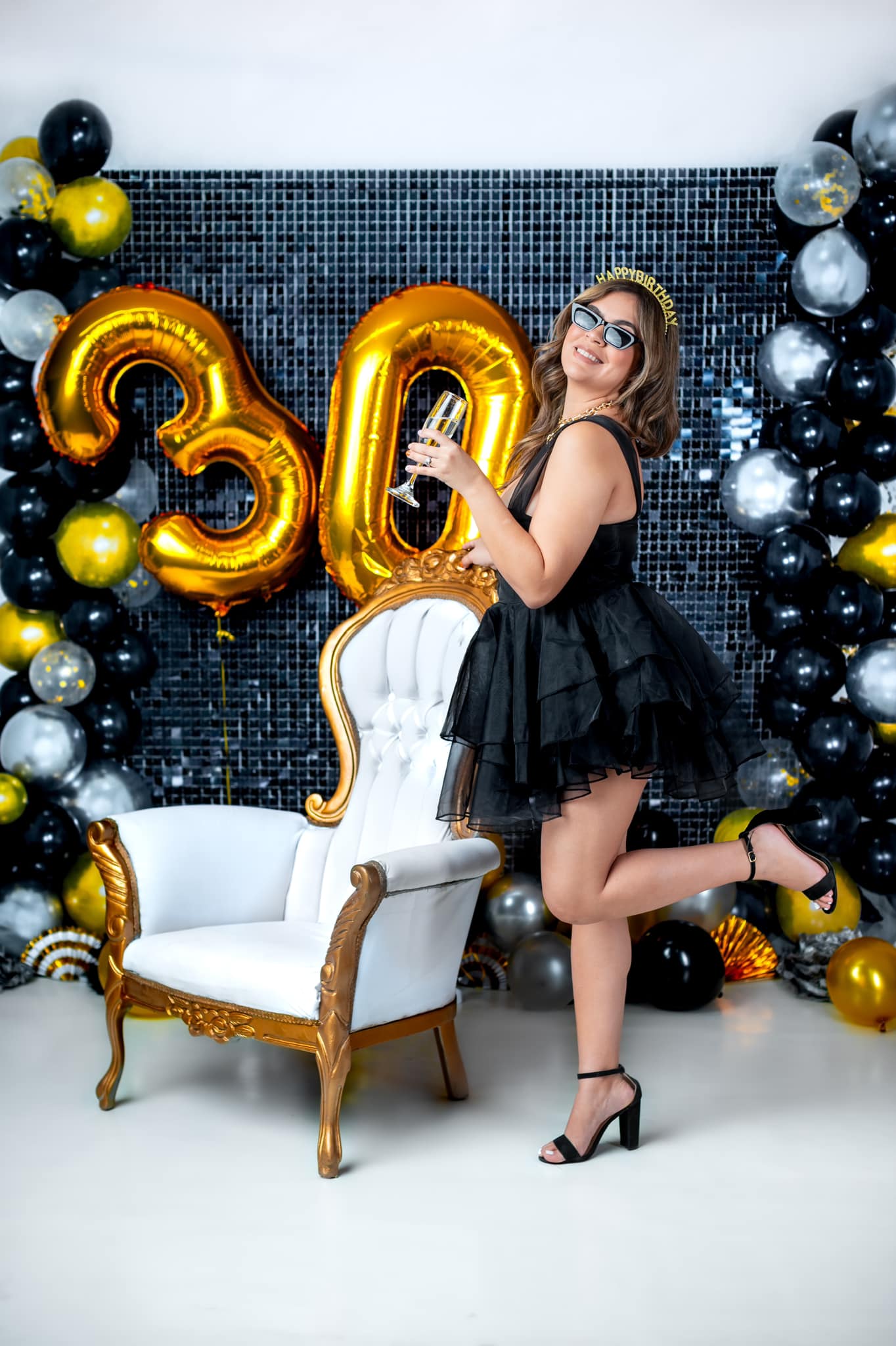 Kate Geburtstag Hintergrund Schwarz Party Luftballons Glänzend von Emetselch - Kate Backdrop.de