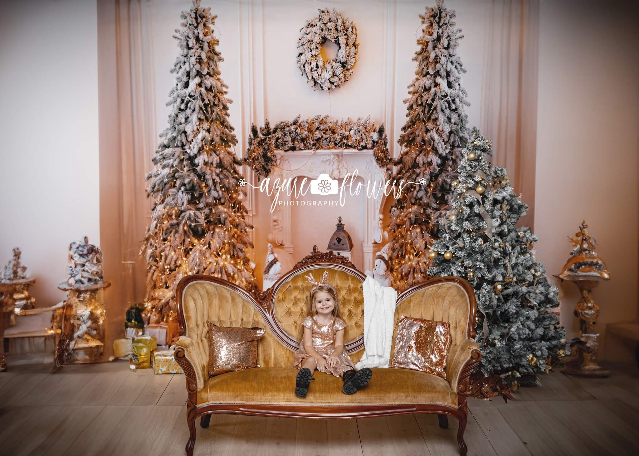 Kate Weihnachten weißer Kaminhintergrund für Fotografie - Kate Backdrop.de