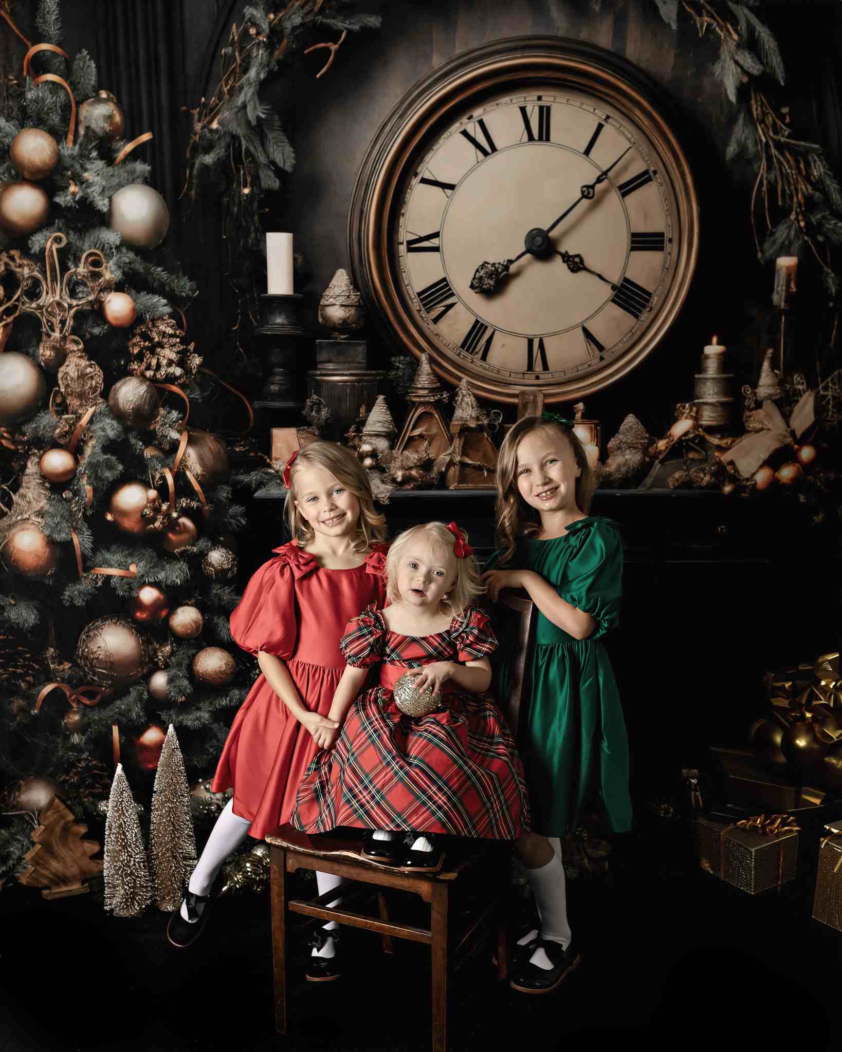 Kate Viktorianische Weihnachten-Uhr Hintergrund für Fotografie - Kate Backdrop.de