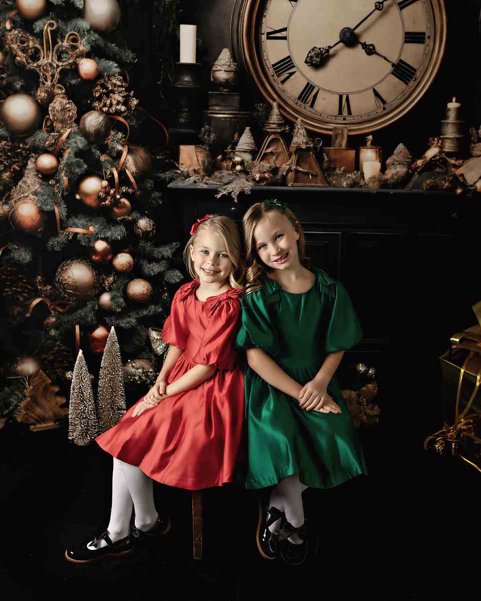 Kate Viktorianische Weihnachten-Uhr Hintergrund für Fotografie - Kate Backdrop.de