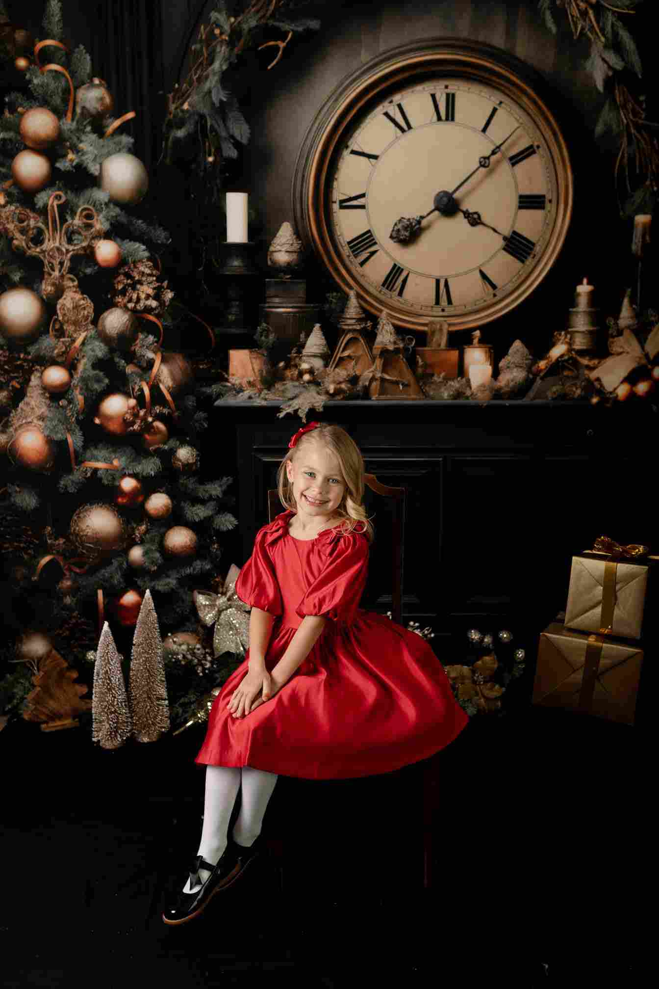 Kate Viktorianische Weihnachten-Uhr Hintergrund für Fotografie