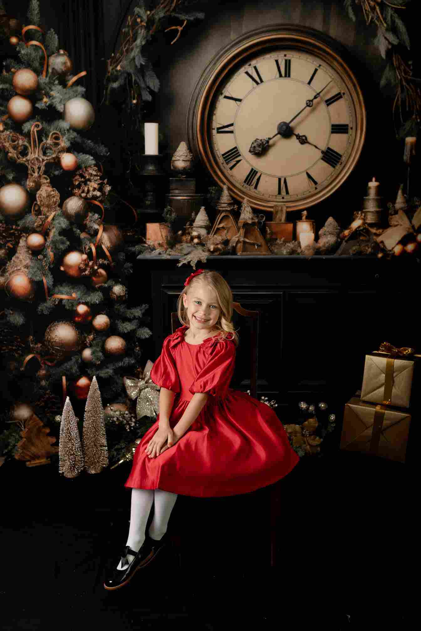 Kate Viktorianische Weihnachten-Uhr Hintergrund für Fotografie - Kate Backdrop.de