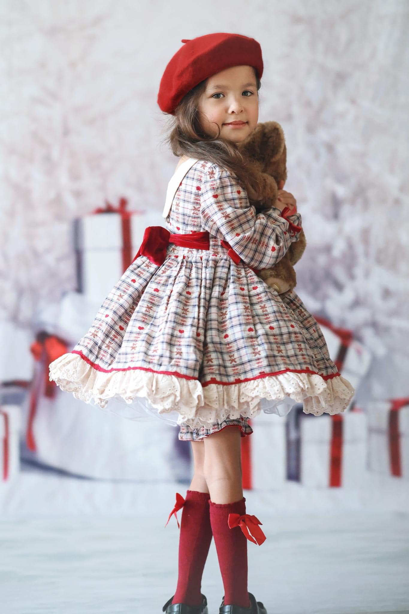 Kate Weihnachten geschenk und Schnee Baum Hintergründe Winter - Kate Backdrop.de