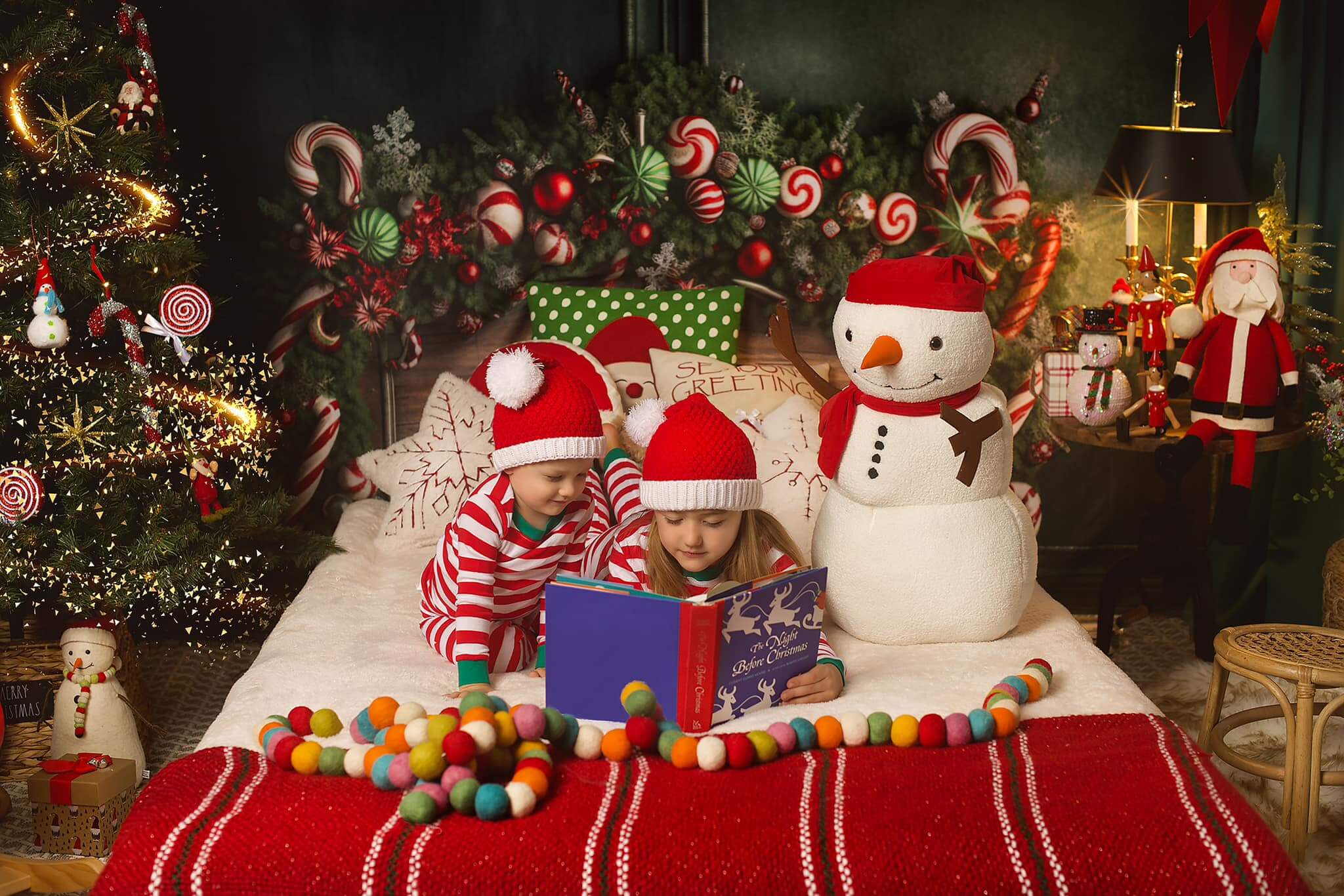 Kate Weihnachten Candy Cane Kopfteil Hintergrund von Mandy Ringe Fotograf