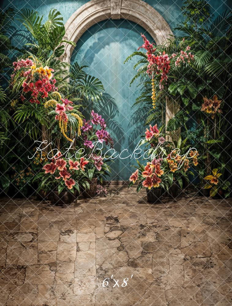 Kate Botanisch Blumen Torbogen Vintage Hintergrund Entworfen von Emetselch