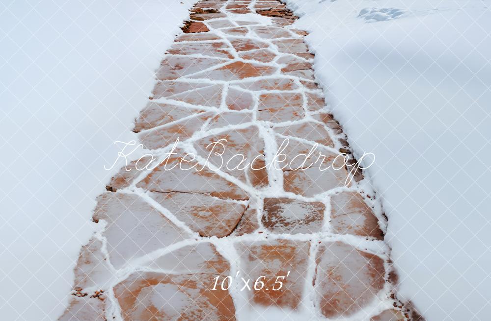 Kate Winter Steinweg Schnee Hintergrund Entworfen von Emetselch - Kate Backdrop.de