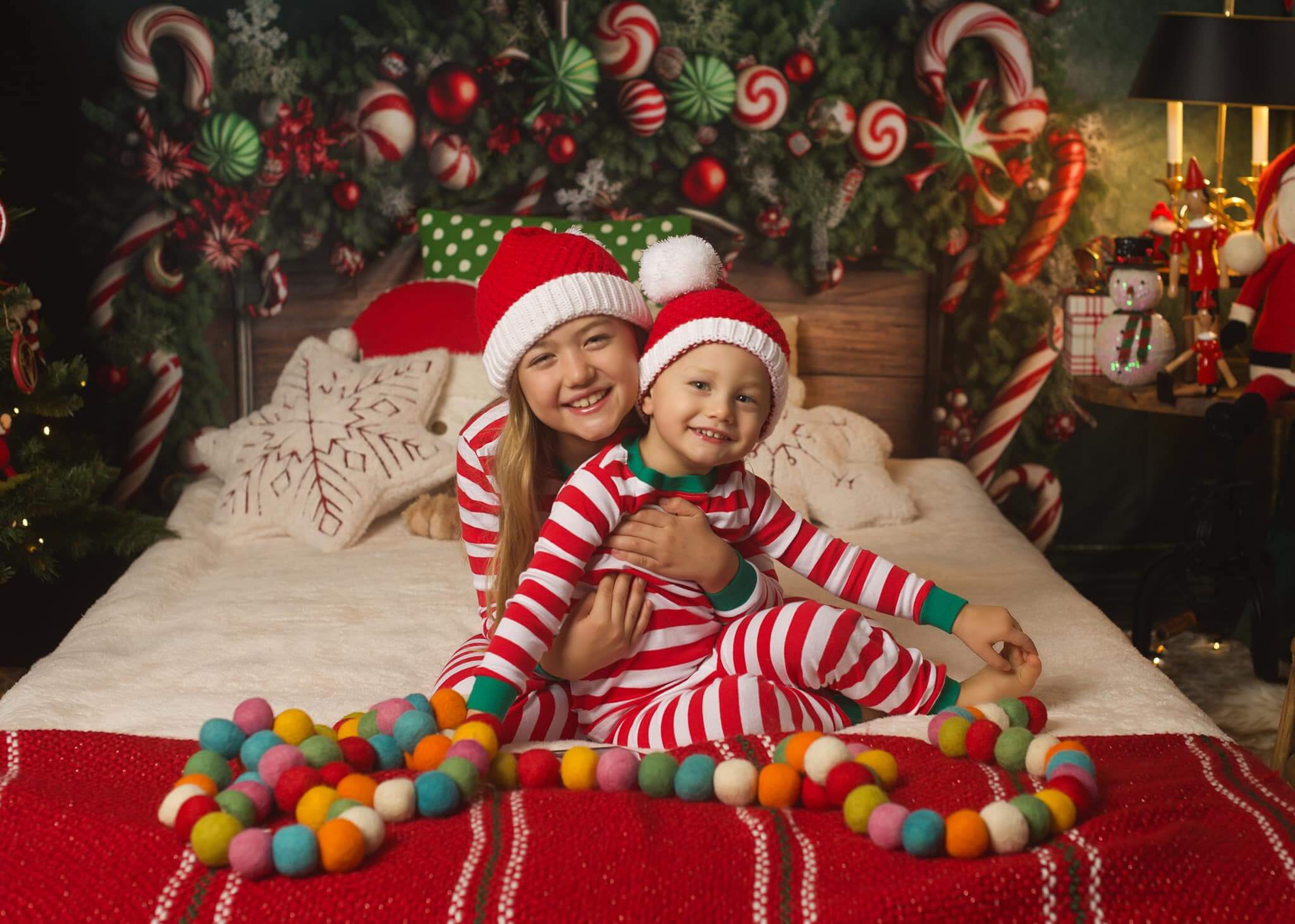 Kate Weihnachten Candy Cane Kopfteil Hintergrund von Mandy Ringe Fotograf