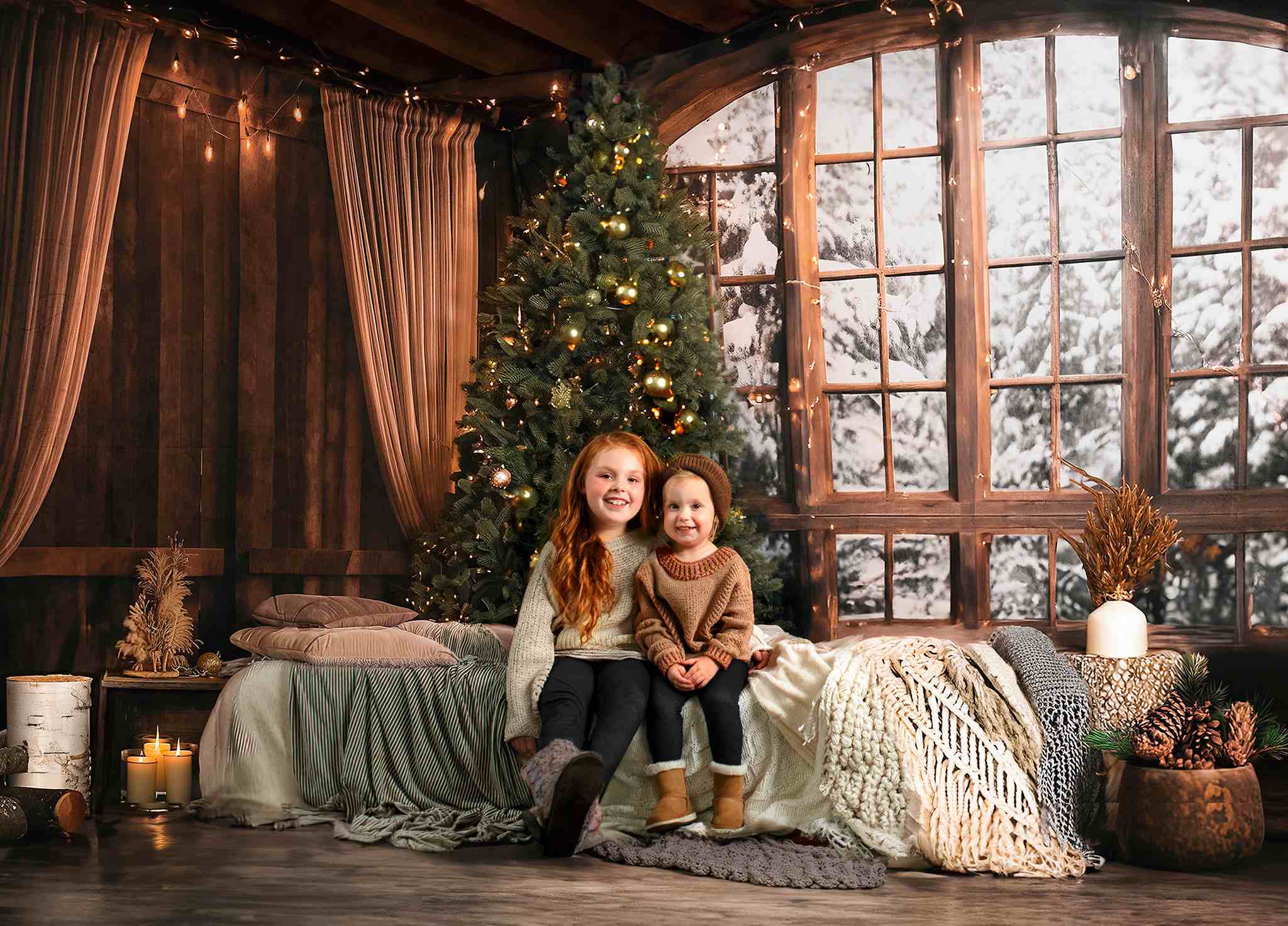 ⚡Blitzangebote #3-🚚Kate Weihnachten Santa Zimmer Fenster Sofa Hintergrund - Kate Backdrop.de