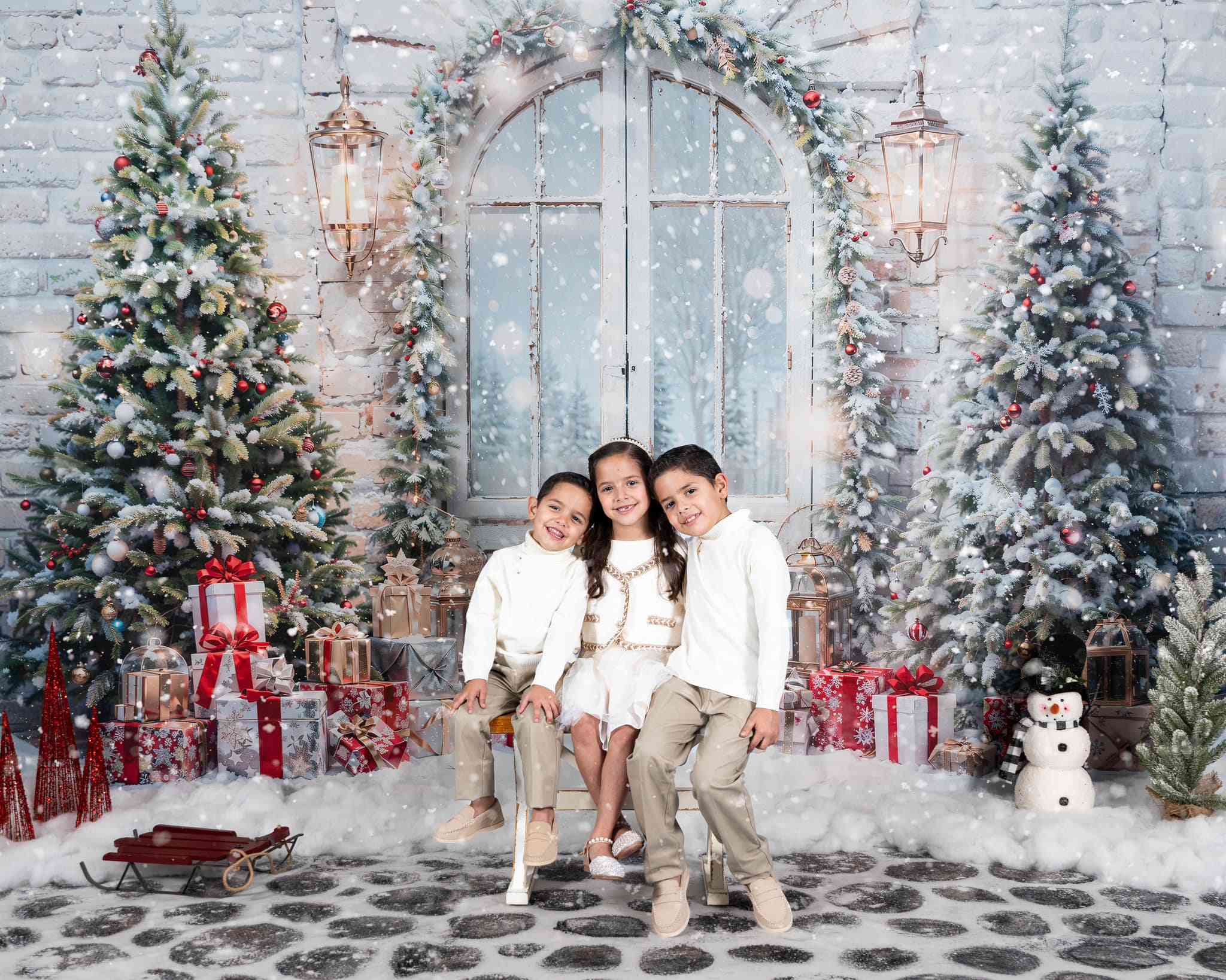 Kate Weihnachten Schnee Baum Tür Hintergrund von Emetselch - Kate Backdrop.de