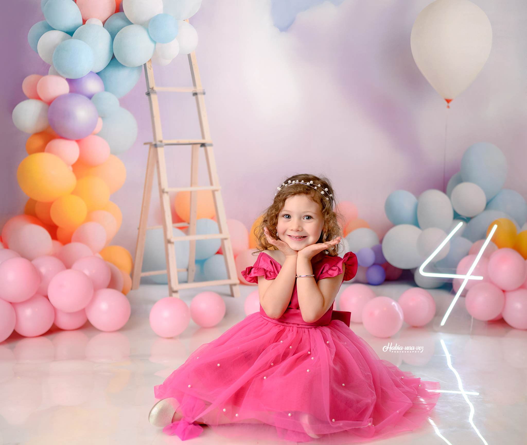 Kate Ballon Sommer Geburtstag Torte Smash Wolke Hintergrund von Chain Photography - Kate Backdrop.de