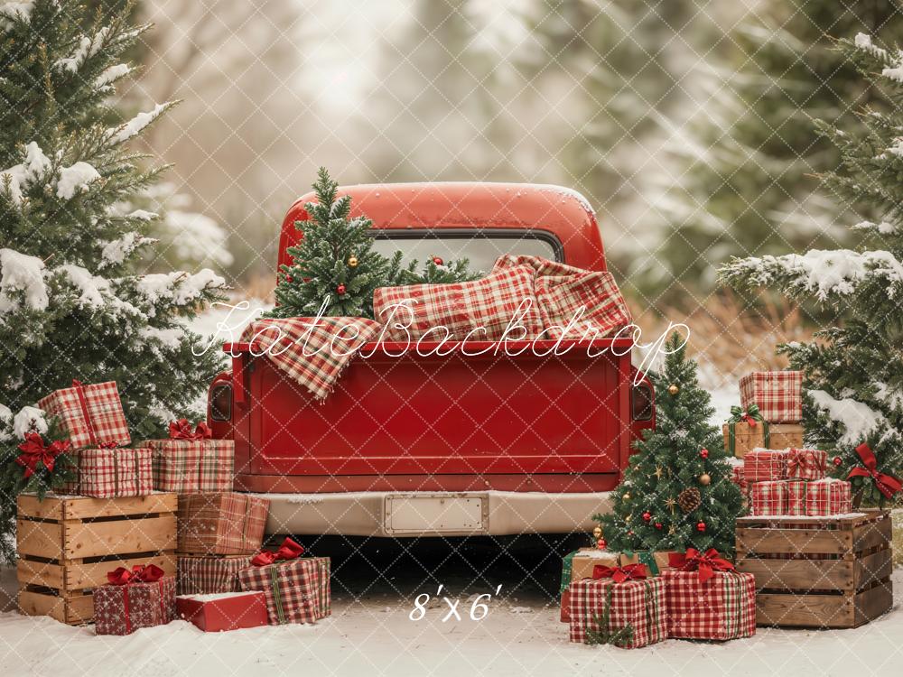 Kate Weihnachten Truck Geschenke Schnee Fleece Hintergrund Entworfen von Emetselch - Kate Backdrop.de