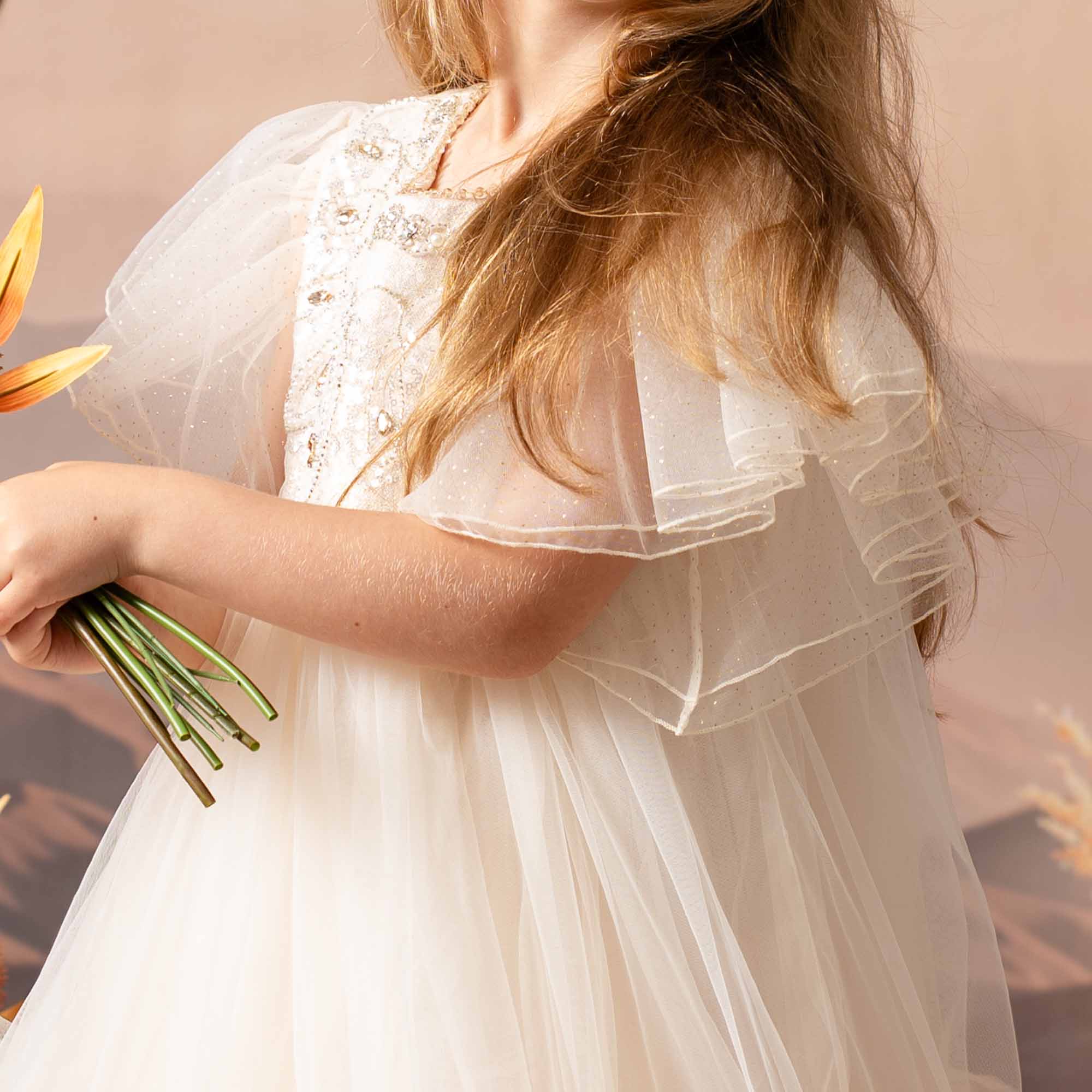 Kate Boho Apricot Prinzessinnen-Kinderkleid - Kate Backdrop.de